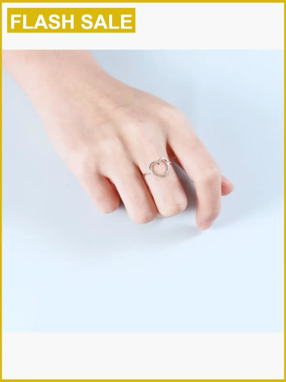 Sterling Silver 925 Minimalist Heart Ring Wedding Statement Jewelry Size 10